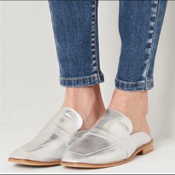 Free People Shoes - Free People loafer mule silver Sz 6.5